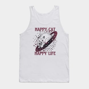 Happy cat happy life Tank Top